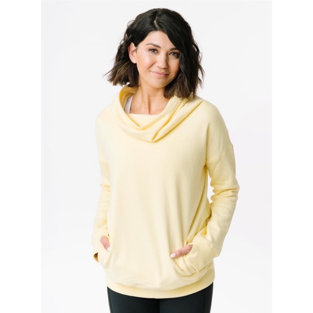 ZYIA Soft Yellow Cowl Neck Sweatshirt
